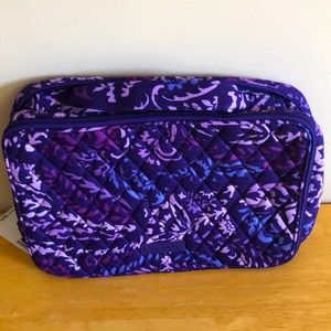 Vera Bradley Large Blush & Brush Makeup Case Paisley Amethyst Purple New w/ Tag
